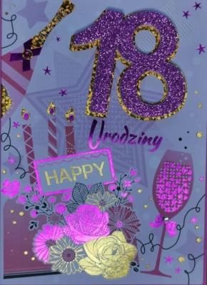 Opakowanie Karnet Przestrzenny B6 Urodziny 18 tort