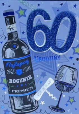 Opakowanie Karnet Przestrzenny B6 Urodziny 60 mężczyzna