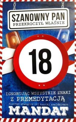 Opakowanie Karnet Urodziny 18 męskie JCX - 007