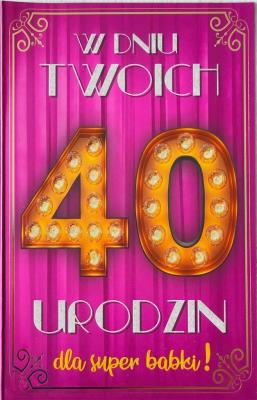 Opakowanie Karnet Urodziny 40 damskie 2K - 015