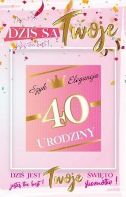 Opakowanie Karnet Urodziny 40 damskie + naklejka 2K - 003