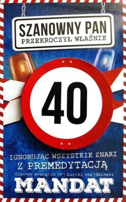 Opakowanie Karnet Urodziny 40 męskie JCX - 011