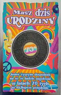 Opakowanie Karnet Urodziny lata 70. 2K - 042