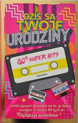 Opakowanie Karnet Urodziny lata 80. 2K - 043