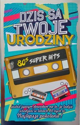 Opakowanie Karnet Urodziny lata 80. 2K - 044