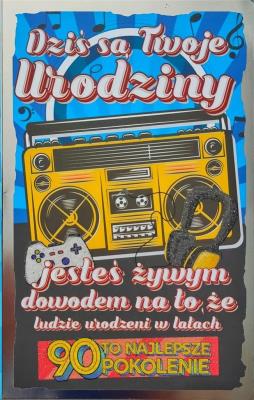 Opakowanie Karnet Urodziny lata 90. 2K - 046