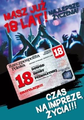 Opakowanie Karnet Urodziny Osiemnastka Gift-M-126