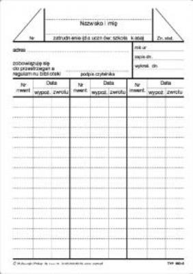 Opakowanie Karta biblioteczna czytelnika 980-5