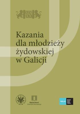 Okładka książki Kazania dla młodzieży żydowskiej w Galicji
