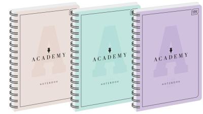 Opakowanie Kołozeszyt A5/100K kratka Academy Pastel (5szt)