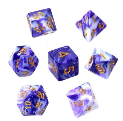 Opakowanie Komplet kości RPG purpurowo-białe REBEL