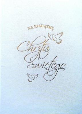 Opakowanie Książeczka welurowa Pamiątka Chrztu Świętego KM-01