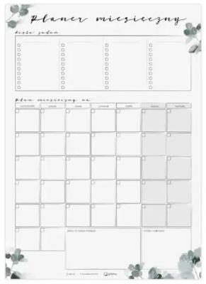 Opakowanie Magnetyczny miesięczny planer z listą zadań