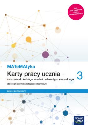 MATeMAtyka LO 3 ZP Karty Pracy 2021 NE. Autor: Dorota Ponczek. SmakLiter.pl Okładka książki MATeMAtyka LO 3 ZP Karty Pracy 2021 NE