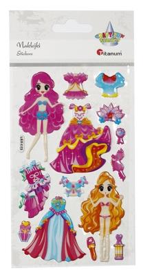 Opakowanie Naklejki wypukłe lalki i stroje 14szt