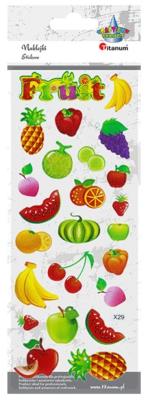 Opakowanie Naklejki wypukłe miękkie owoce 24szt