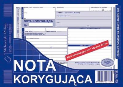 Opakowanie Nota korygująca 108-3E