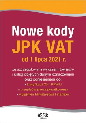Opakowanie Nowe kody JPK VAT od 1 lipca 2021 PGK1436