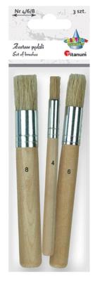 Opakowanie Pędzle szczecionowe okrągłe do tapowania mix 3szt