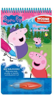 Peppa Pig. Wodne kolorowanie. Wyprawy z dziadkiem. Autor: Opracowanie zbiorowe. SmakLiter.pl Okładka książki Peppa Pig. Wodne kolorowanie. Wyprawy z dziadkiem