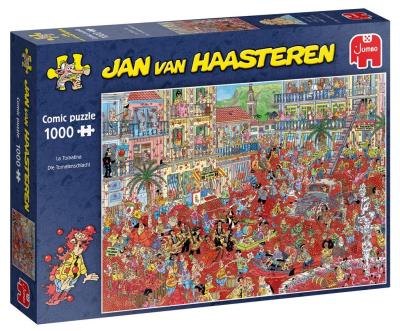 Puzzle 1000 Haasteren Bitwa na pomidory G3. Wydawca: Jumbo. SmakLiter.pl Opakowanie Puzzle 1000 Haasteren Bitwa na pomidory G3