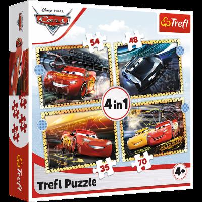 Opakowanie Puzzle 4w1 Do startu, gotowi, start! Cars 3 34608