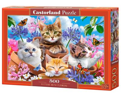 Puzzle 500 el. B-53513 Kittens with Flowers. Wydawca: CASTOR. SmakLiter.pl Opakowanie Puzzle 500 el. B-53513 Kittens with Flowers