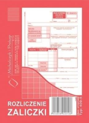Opakowanie Rozliczenie zaliczki 409-5