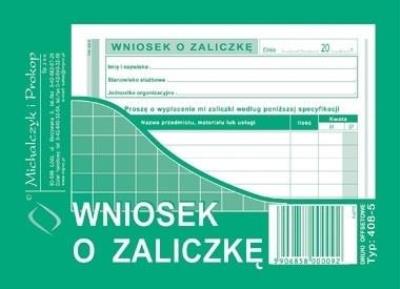 Opakowanie Wniosek o zaliczkę 408-5
