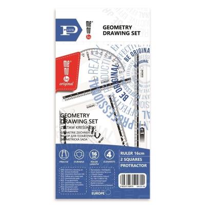 Opakowanie Zestaw kreślarski z linijką 16cm MamoBe PRATEL