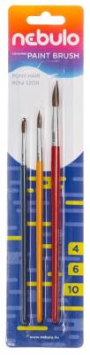 Opakowanie Zestaw pędzli drewnianych kolorowych 3szt NEBULO