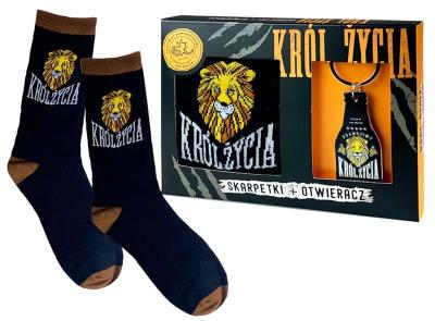 Opakowanie Zestaw skarpetki + brelok Król Życia