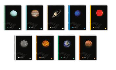 Opakowanie Zeszyt A5 60K linia PLANETS pakiet 10 sztuk