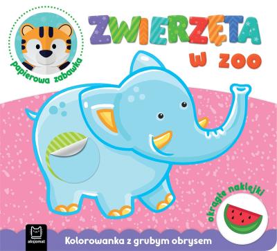 Okładka książki Zwierzęta w zoo. Kolorowanka z grubym obrysem