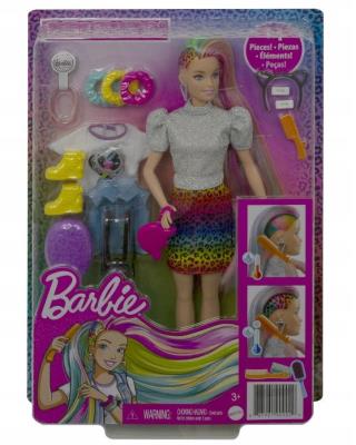 Opakowanie Barbie. Kolorowa fryzura panterka