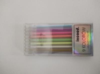 CIENKOPISY PASTELOWE 9 KOLORÓW, DISPLAY 16 KPL.. Wydawca: incood.. SmakLiter.pl Opakowanie CIENKOPISY PASTELOWE 9 KOLORÓW, DISPLAY 16 KPL.