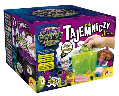 Crazy Science Potwornie tajemniczy Slime. Wydawca: Lisciani. SmakLiter.pl Opakowanie Crazy Science Potwornie tajemniczy Slime