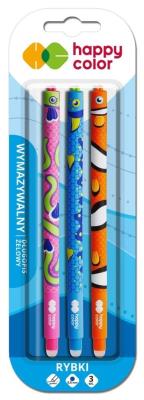 Opakowanie Długopis usuwalny Rybki 0.5mm niebieski 3szt bls