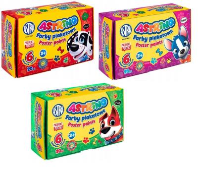 Opakowanie Farby plakatowe 6 kolorów Astrino 20ml ASTRA