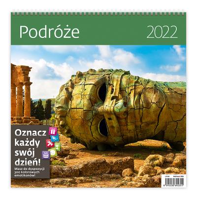 Opakowanie Kalendarz 30 x 30 z naklejkami. Podróże 2022