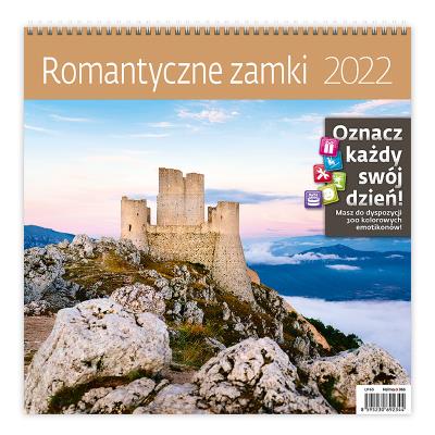 Opakowanie Kalendarz 30 x 30 z naklejkami. Romantyczne zamki 2022