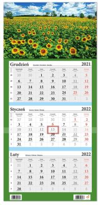 Opakowanie Kalendarz ścienny 2022 trójdzielny LUX Słoneczniki