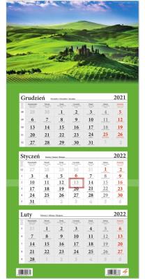 Opakowanie Kalendarz ścienny 2022 trójdzielny Wzgórza