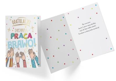 Opakowanie Karnet B6 PP-2211 Gratulacje, nowa praca