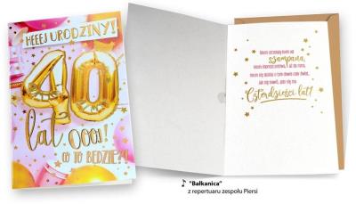 Opakowanie Karnet MP-0039 Urodziny 40