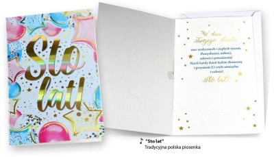 Opakowanie Karnet MP-0043 Urodziny Sto lat!