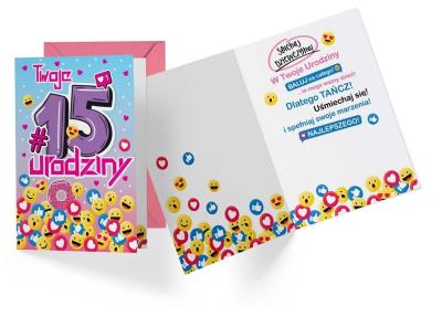 Opakowanie Karnet PR-339 Urodziny 15 dziewczynka