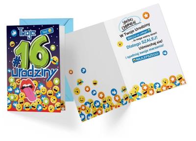 Opakowanie Karnet PR-342 Urodziny 16 chłopiec