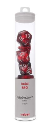 Opakowanie Komplet kości RPG bordo Kamienie Ksieżycowe REBEL