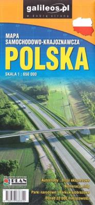 Mapa samochodowa - Polska 1:650 000. Autor: Opracowanie zbiorowe. SmakLiter.pl Okładka książki Mapa samochodowa - Polska 1:650 000